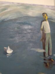 Абзац и белые бумажные кораблики