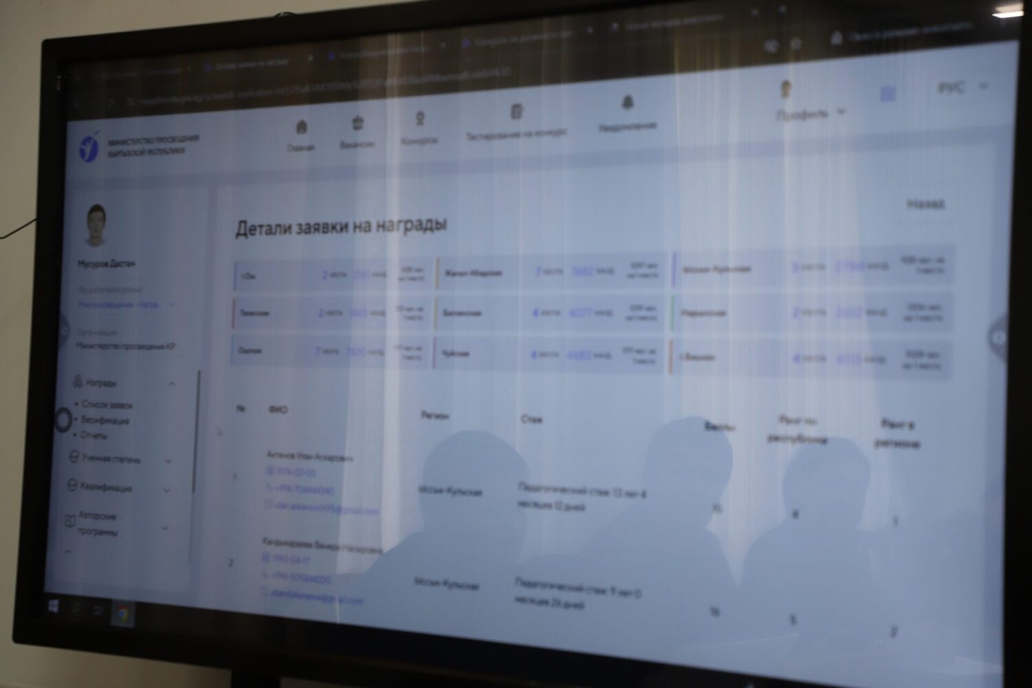 АГАРТУУ МИНИСТРИ: ПЕДАГОГДОРГО СЫЙЛЫК ЫЙГАРУУ СИСТЕМАСЫ ТОЛУГУ МЕНЕН САНАРИПТЕШТИРИЛДИ