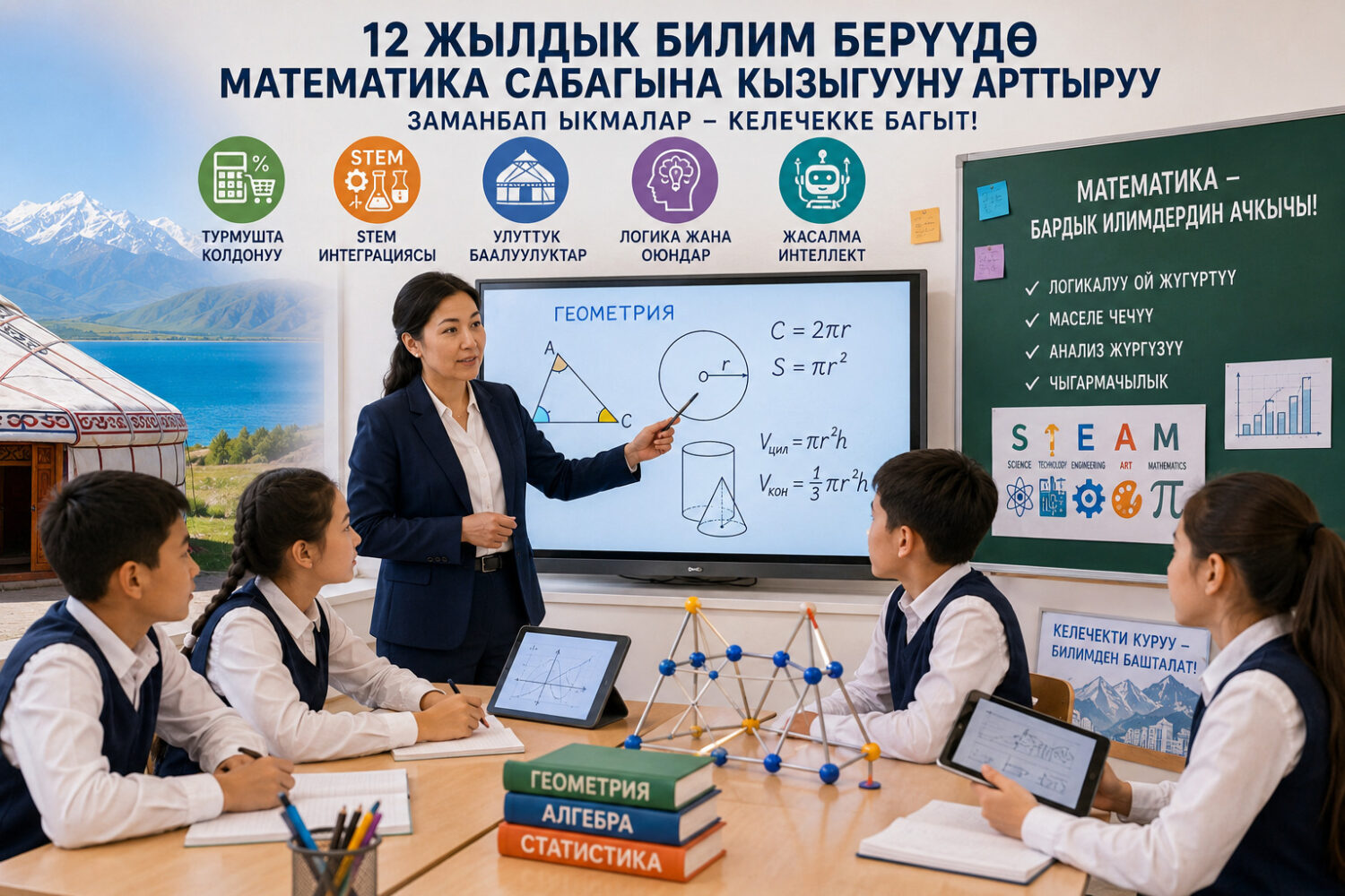 12 жылдык билим: математика сабагын окутуунун инновациялык ыкмалары