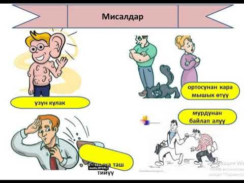 Фразеологизмдин мүнөздүү белгилери. Бышыктоо сабак